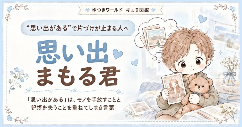 「思い出がある」で片づけが止まりやすい感情住民・思い出まもる君のキャラクター画像
