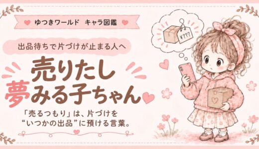 「売るつもり」で片づけが止まりやすい感情住民・売りたし夢みる子ちゃんのキャラクター画像